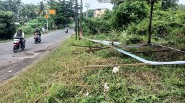 Foto : salah satu baleho  Hj. Yetty Oktarinayang di rusak oleh orang yang tidak bertanggung jawab