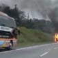 Foto : Bus Rosalia Indah terbakar di jalan tol solo Semarang