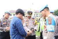 Foto Humas Polres OKU: suasana pemeriksaan disiplin anggota oleh Waka Polres OKU 