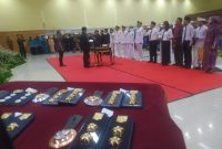 Foto : pj Bupati OKU H Teddy Meilwansyah melantik sejumlah pejabat di lingkungan Pemkab OKU yang dilaksanakan di gedung kesenian Baturaja 