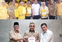Foto : partai politik Golkar (atas) dan partai politik Gerindra (bawah) memberikan dukungan kepada Teddy dan Marjito 