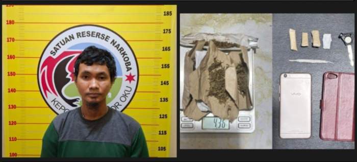 Foto : terduga kurir narkoba jenis ganja di tangkap di OKU