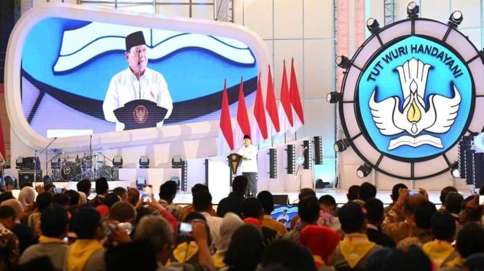 Foto Wawan-Peristiwaterkini; Presiden Prabowo dalam acara Peringatan Hari Guru