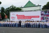 Foto: Simulasi penanganan bencana hidrometeorologi kolaborasi PMI dengan mitra penanggulangan bencana terkait seperti PSC 119 YES dan BPBD Kota Yogyakarta saat peringatan Hari Relawan PMI DIY.