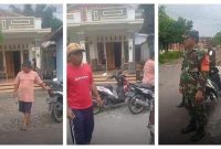 Foto : Babinsa dan warga di lokasi pembunuhan anak terhadap bapak kandungnya di Dusun Jadukan, Desa Mojosari, Kecamatan Puger, Kabupaten Jember, Jawa Timur, Senin (27/1/2025).