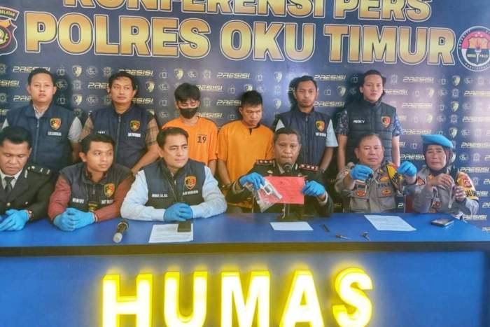 Foto : polres OKU Timur lakukan konferensi pers penangkapan curas sadis di wilayah hukum polres OKU Timur 