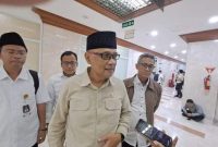 foto : Ketua BP Haji, Irfan Yusuf, usai mengikuti rapat dengan Komisi VIII DPR RI, di Komplek MPR/DPR RI