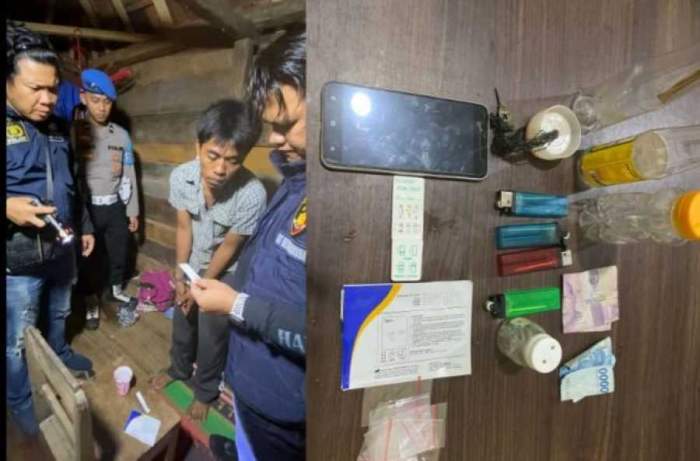 foto : Penangkapan satu pelaku penyalah gunaan narkotika