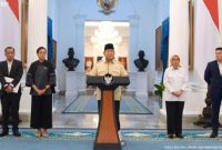 foto : Presiden Prabowo Subianto sampaikan pencairan THR dan Gaji Ke-13
