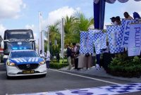 foto : Pelepasan arus balik pprogram Balik Kerja Bareng dari Kompleks Balai Kota Yogyakarta