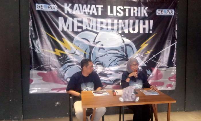 Foto : Konferensi Pers Penyelamatan Gajah Sumatera di Tanamera Coffee, Senin (5/5/2025)