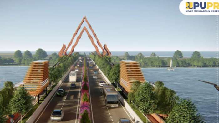 Foto : Jembatan Pandansimo di Yogyakarta/ Jembatan Pandansimo: Infrastruktur Megah Bernuansa Budaya yang Siap Jadi Ikon Baru DIY /Dok Kementerian PUPR