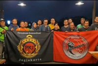 foto: Komunitas Ojol Yogyakarta saat pernyataan sikap