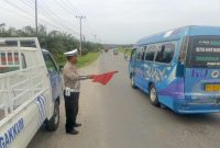 foto: anggota lantas polres Batu Bara sedang melaksanakan penertiban