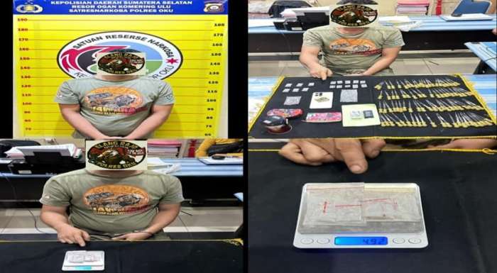 foto: tsk pengedar di tahan di mapolres oku