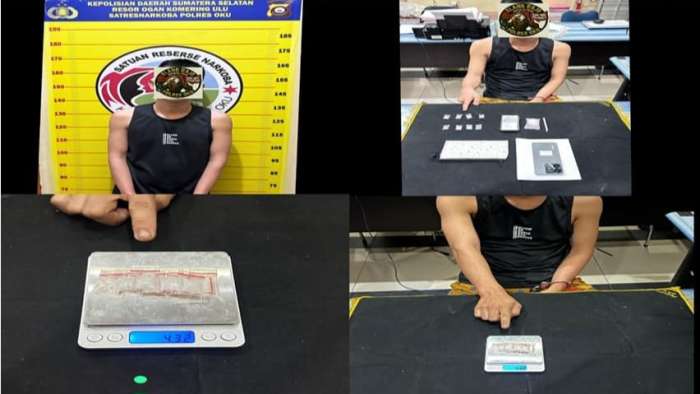 foto; tersangka pengedar narkoba diamankan di Mapolres OKU