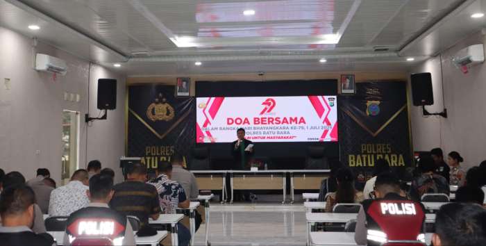 foto: kegiatan doa bersama di mapolres Batu Bara