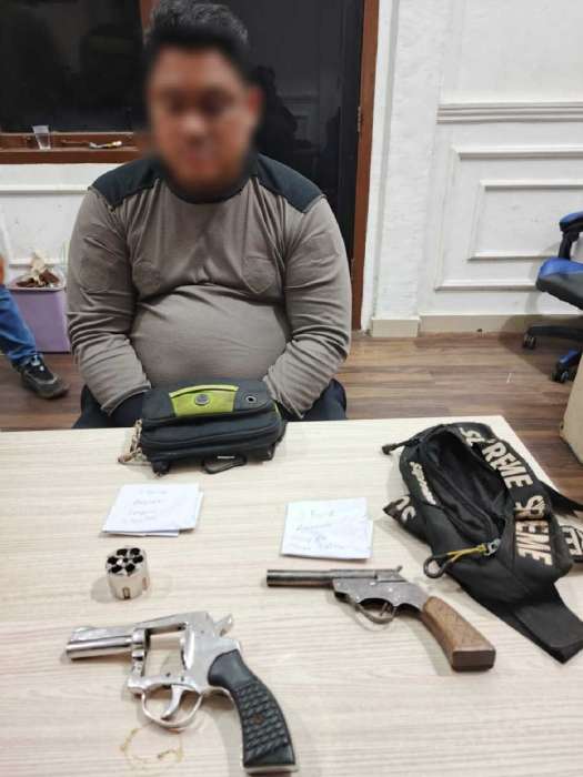 foto: tsk dan barang bukti berupa senpira 