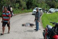 foto: tabrakan motor di jalur baturaja menuju Batumarta 