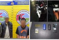 foto: tiga tersangka beserta barang bukti diamankan di polres OKU