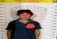 foto: tersangka di amankan usai melarikan diri dari Provinsi Jambi