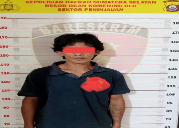 foto: tersangka di amankan usai melarikan diri dari Provinsi Jambi