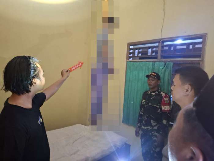 foto: polisi sedang olah TKP